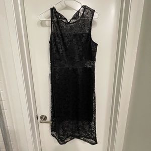 NWT NSR black midi dress with lace